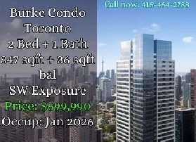 Burke Condo Toronto | 2 Bed 1 Bath | SW View | $699,990 Image# 1