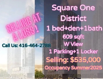 Square one District condo 1bed den 1bath with Parking ONLY $535k Image# 1