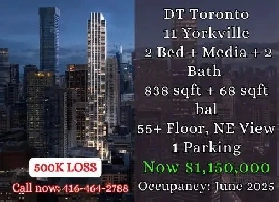 ️ 11 Yorkville | 2 Bed   Media | 55  Floor | Seller $500K LOSS Image# 1