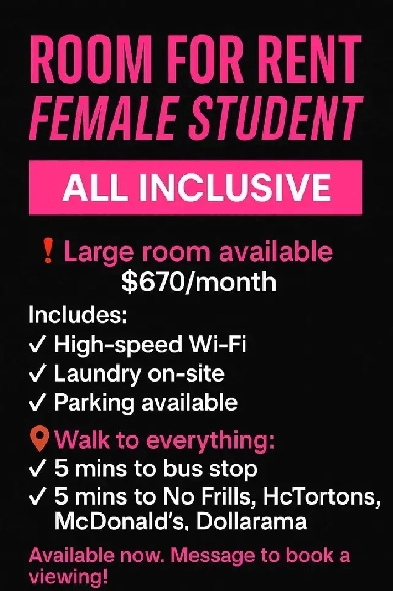 ONLY 1 ROOM LEFT – Female Students READ THIS! Image# 1