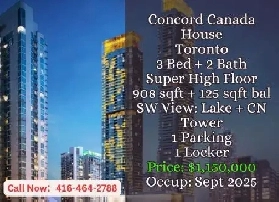 Concord Canada House | 3 Bed   2 Bath | Lake & CN Tower View Image# 2