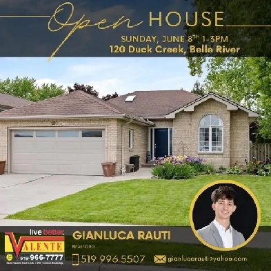 OPEN HOUSE SUNDAY JUNE 8th 1-3pm 120 Duck Creek, Belle River ON Image# 1