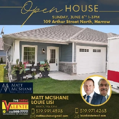 OPEN HOUSE SUNDAY JUNE 8th 1-3pm 109 Arthur St N, Harrow ON Image# 1