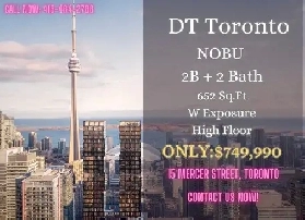 DT Toronto NOBU Condo | 2 Bed   2 Bath (652sqft) only $749,990! Image# 1