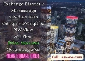 ️ Exchange District | 2 Bed 2 Bath | 804 SQFT | Only $569,990! Image# 1