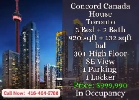 Concord Canada House | 3 Bed 2 Bath | SE View | High Floor Image# 1