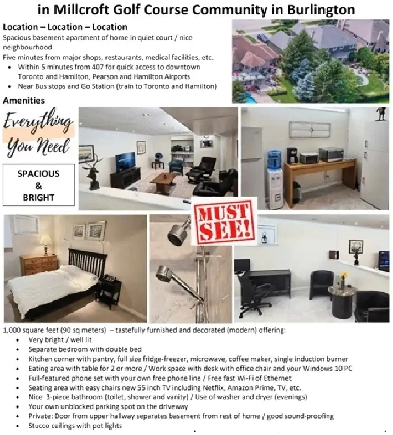 QUIET, FULLY FURNISHED BASEMENT APARTMENT Image# 1