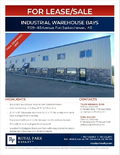 INDUSTRIAL WAREHOUSE BAY FOR SALE OR LEASE Image# 2