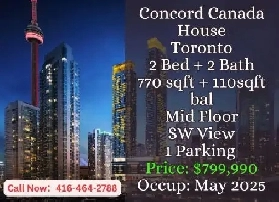 Concord Canada House | 2 Bed 2 Bath | Mid Floor | $799,990 Image# 1