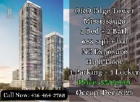 ORO Edge Tower Mississauga | 2 Bed 2 Bath | $599,990 | Dec 2025 Image# 2