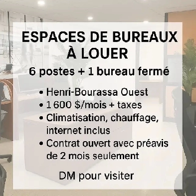 Bureaux à louer – 6 postes   1 bureau fermé – Opportunité à p Image# 4