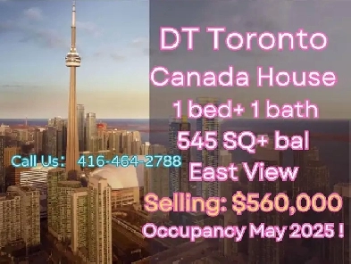 DT Toronto-Canada House 1 bed1 bath Selling $560k! Facing East! Image# 1