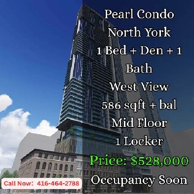 Pearl Condo  | 1 Den 1 Bath | West View | Locker | $528,000 ! Image# 1