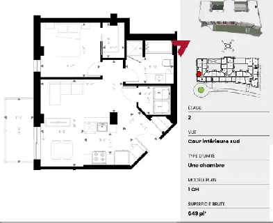 Cession de bail – Appartement 1 chambre (930, rue Samuel-King) Image# 1