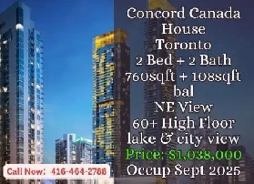 ️ Concord Canada House | 2 Bed   2 Bath | 60  Floor! Image# 1