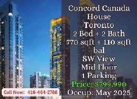 ️ Concord Canada House | 2 Bed 2 Bath | SW View | $799,990 Image# 1
