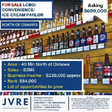 FOR SALE: LCBO, CONVENIENCE STORE & ICE CREAM PARLOR Image# 1
