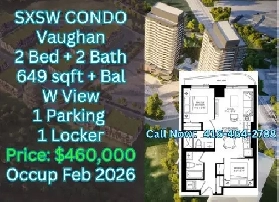 2 Bed, 2 Bath SXSW Condo in Vaughan – $460K! SELL AT LOSS Image# 1