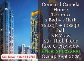 ️ Concord Canada House | 2 Bed   2 Bath | 60  Floor! Image# 1