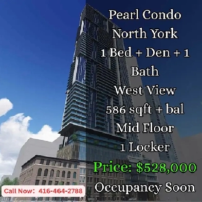 Pearl Condo  | 1 Den 1 Bath | West View | Locker | $528,000 ! Image# 1