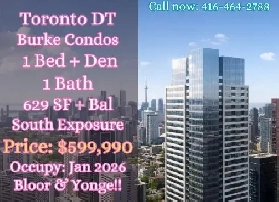 Burke Condo 1 1bed only $599k! Bloor Yonge location SELL AT LOSS Image# 1