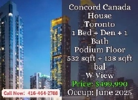 Concord Canada House | Podium Unit | 1 Bed   Den | $499,990! Image# 2