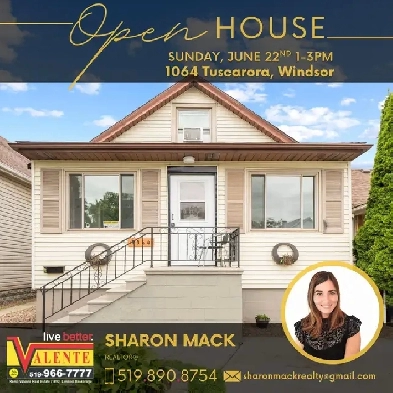 OPEN HOUSE Sun Jun 22 1-3 at 1064 Tuscarora, Windsor ON Image# 1