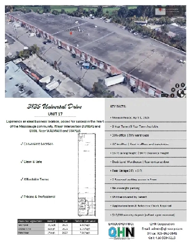 Unit 17 - Warehouse   Office for Rent Mississauga Image# 1