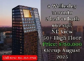 8 Wellesley | Downtown Toronto | 2 Bed 1 Bath | $750,000 Image# 2