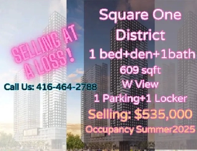 Square one District condo 1bed den 1bath with Parking ONLY $535k Image# 1
