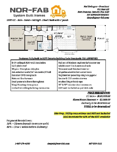Canadian Cottage 2 Bed 1 bath with 6' porch Image# 1