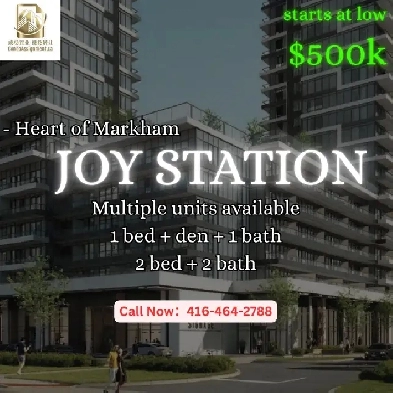 Joy Station Markham Condo Assignments | 1 Den & 2 Bed | $538K Image# 2