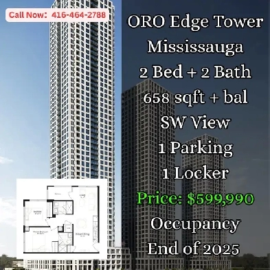ORO Edge Tower Mississauga | 2 Bed 2 Bath | $599,990 Image# 1