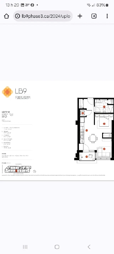 Loft à céder avec chambre semi fermée. Image# 4