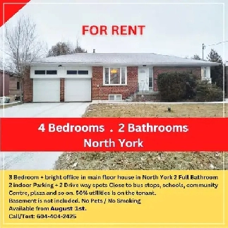 House, 4 Bedroom, 2 bathroom, 2 Garage, North York Image# 1