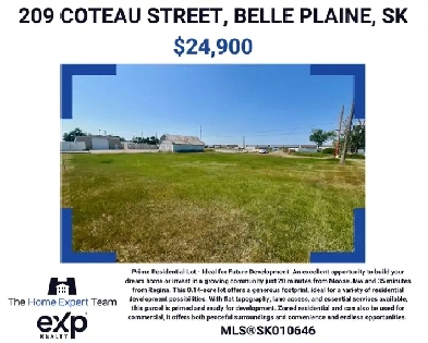 209 Coteau St - Prime Residential Lot In Belle Plaine Image# 1
