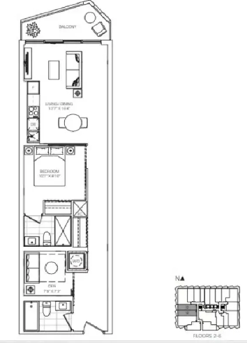 DT Toronto Untitled Condo 1bed den 2bath ONLY $589k ! Image# 1