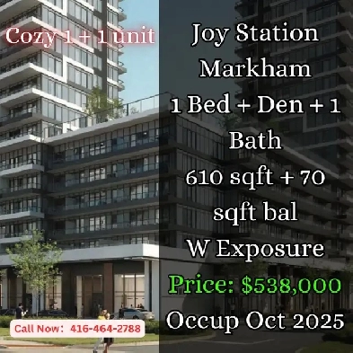 Joy Station 1 1 Condo in Markham – Only $538K ! Image# 2