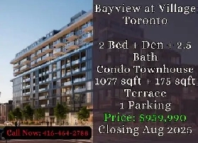 Bayview Village Condo Townhouse | 2 Bed   Den | Only $959,990 Image# 1