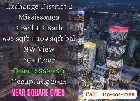 ️ Exchange District | 2 Bed 2 Bath | 804 SQFT | Only $569,990! Image# 1