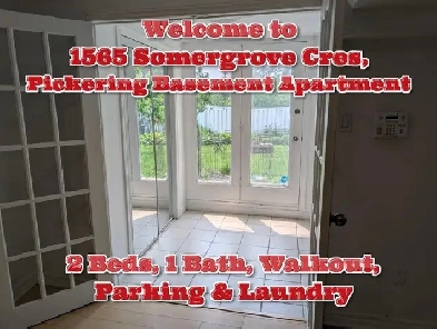 Walkout 2 Bedroom, 1 Bathroom Basement Apartment For Lease Image# 1