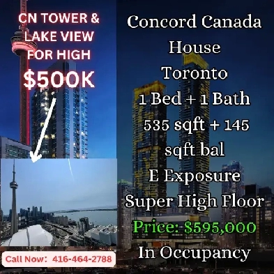 CN Tower   Lake View | Canada House 1 Bed | Super High Floor! Image# 1