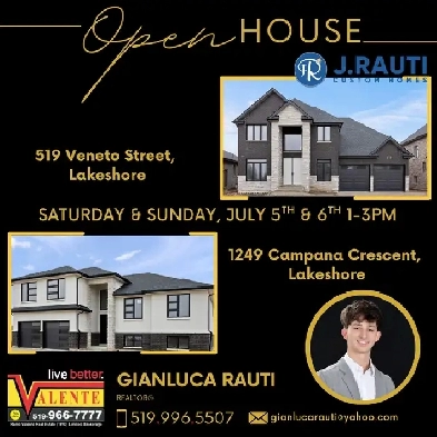 OPEN HOUSE SAT&SUN JULY 5th&6th 1-3pm 519 Veneto, Lakeshore ON Image# 1