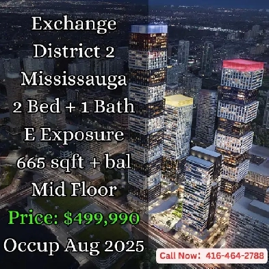Exchange District 2 Mississauga | 2 Bed | 1 Bath | $499,990 Image# 1