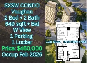 2 Bed, 2 Bath SXSW Condo in Vaughan – $460K! SELL AT LOSS Image# 1