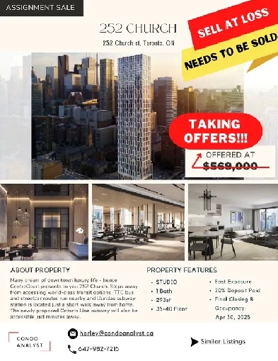 Studio @ 252 Church – $455K! Seller Losing All Deposit! Image# 2