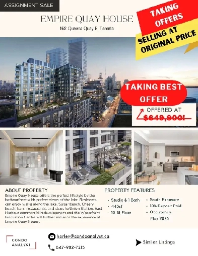 Waterfront Studio @ Quay House – Only $549K! Must Sell! Image# 1