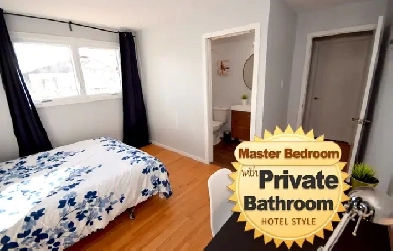 Large Master Bedroom has attached Bathroom Near LRT O-Train Image# 6