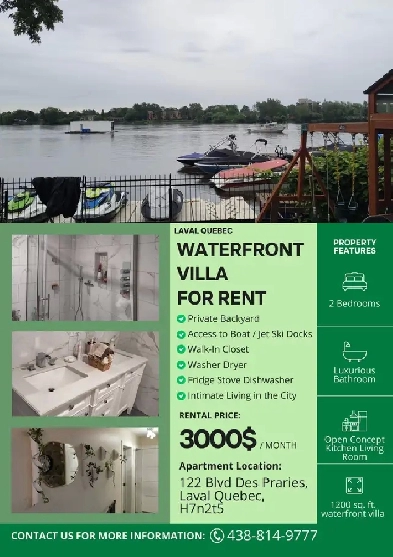 WATERFRONT VILLA FOR RENT – LAVAL, QC Image# 4