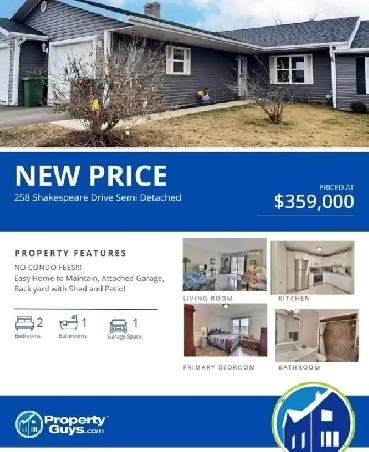 Affordable 2 Bedroom Stratford Semi Detached for Sale ! Image# 1